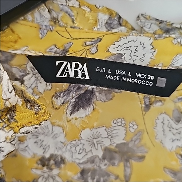 Zara Yellow Floral dress - Picture 6 of 8